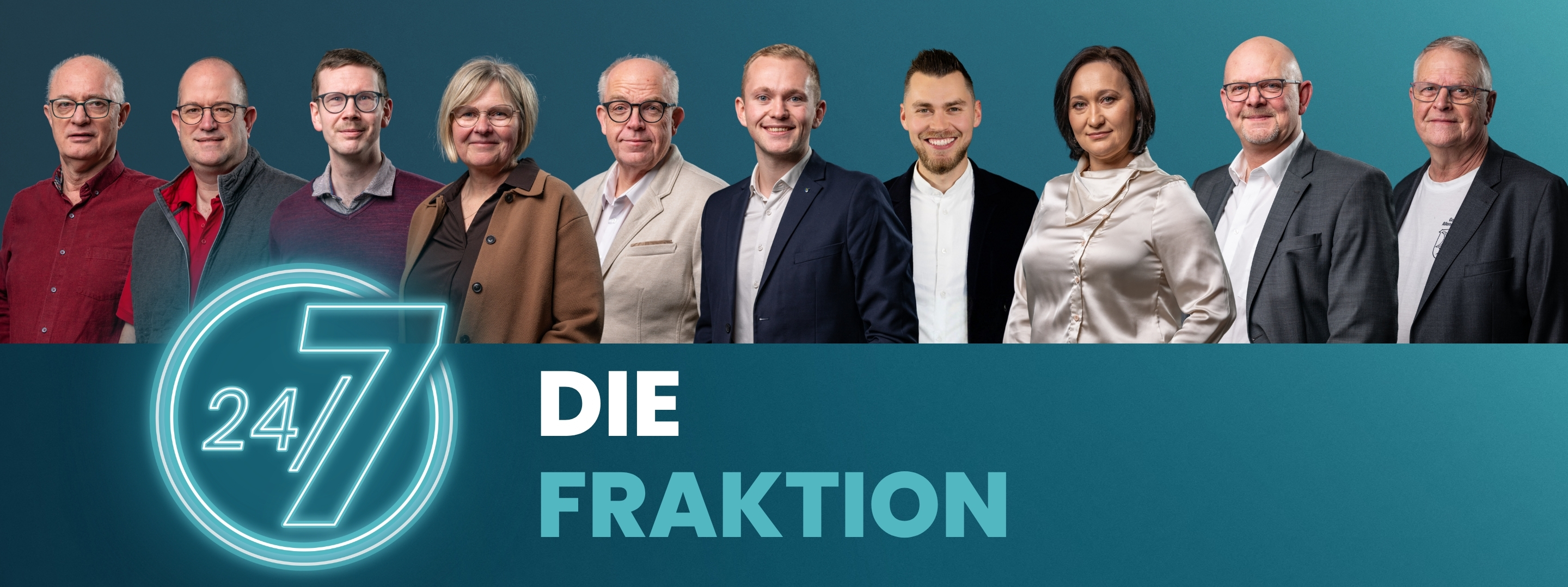 Neue Fraktion (von links: Torsten Hirt, Stephan Herzberg, Fabian Briel, Michaela Ackermann, Stephan Noll, Nils Hofmann, Jannik Gasse, Erika Kunz, Dirk Hofmann, Kurt Kramer)